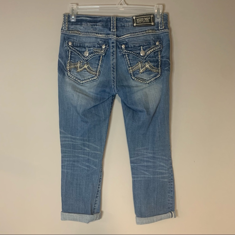Miss Me Distressed Ripped Boyfriend Capri Jeans